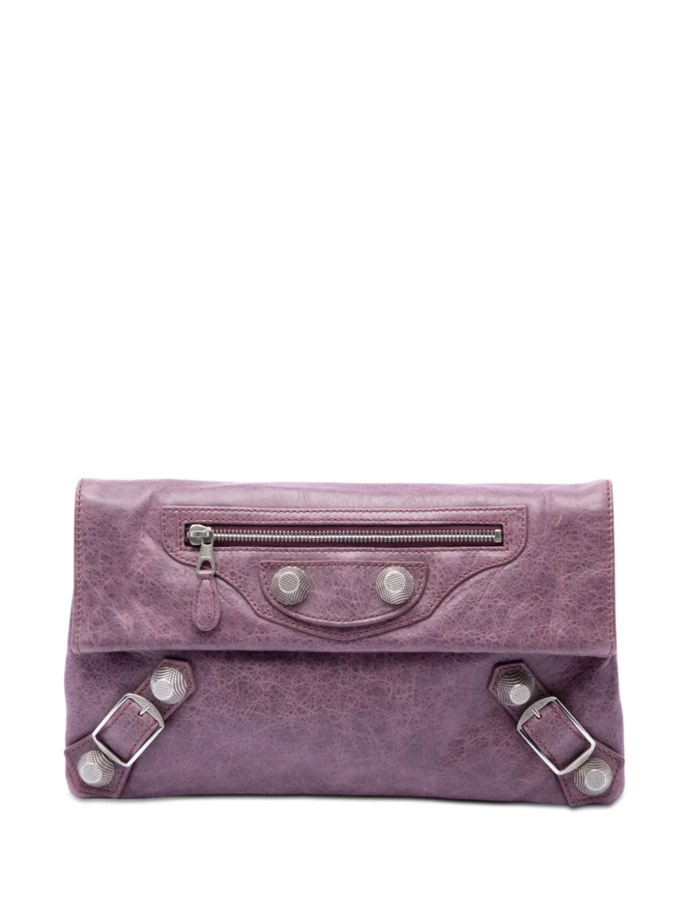 Balenciaga Pre-Owned 2005-2026 Motocross Giant Clutch aus Lammleder in Kuvertform 21cm - Violett