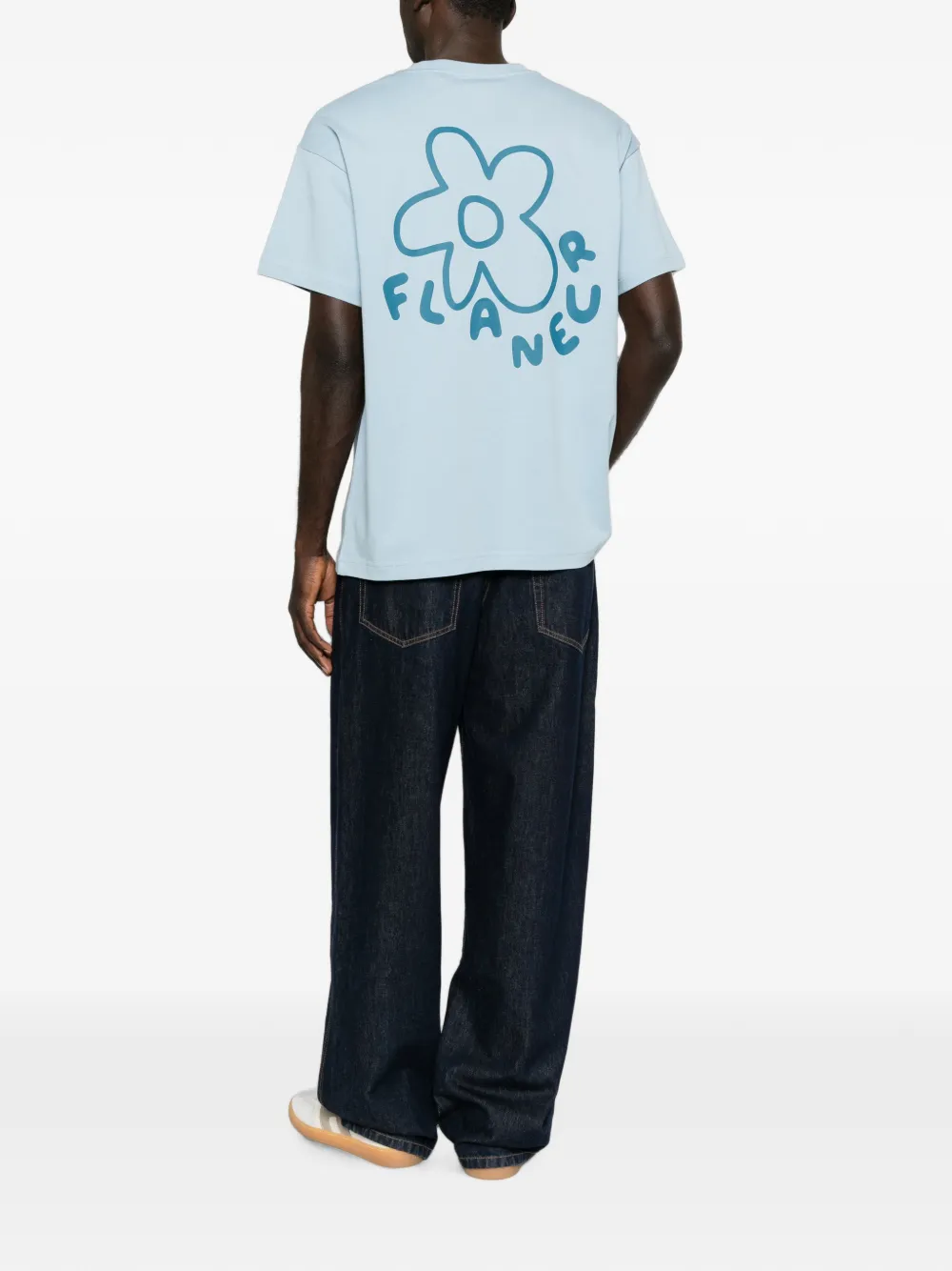 FLÂNEUR Blossom T-shirt met grafische print Blauw