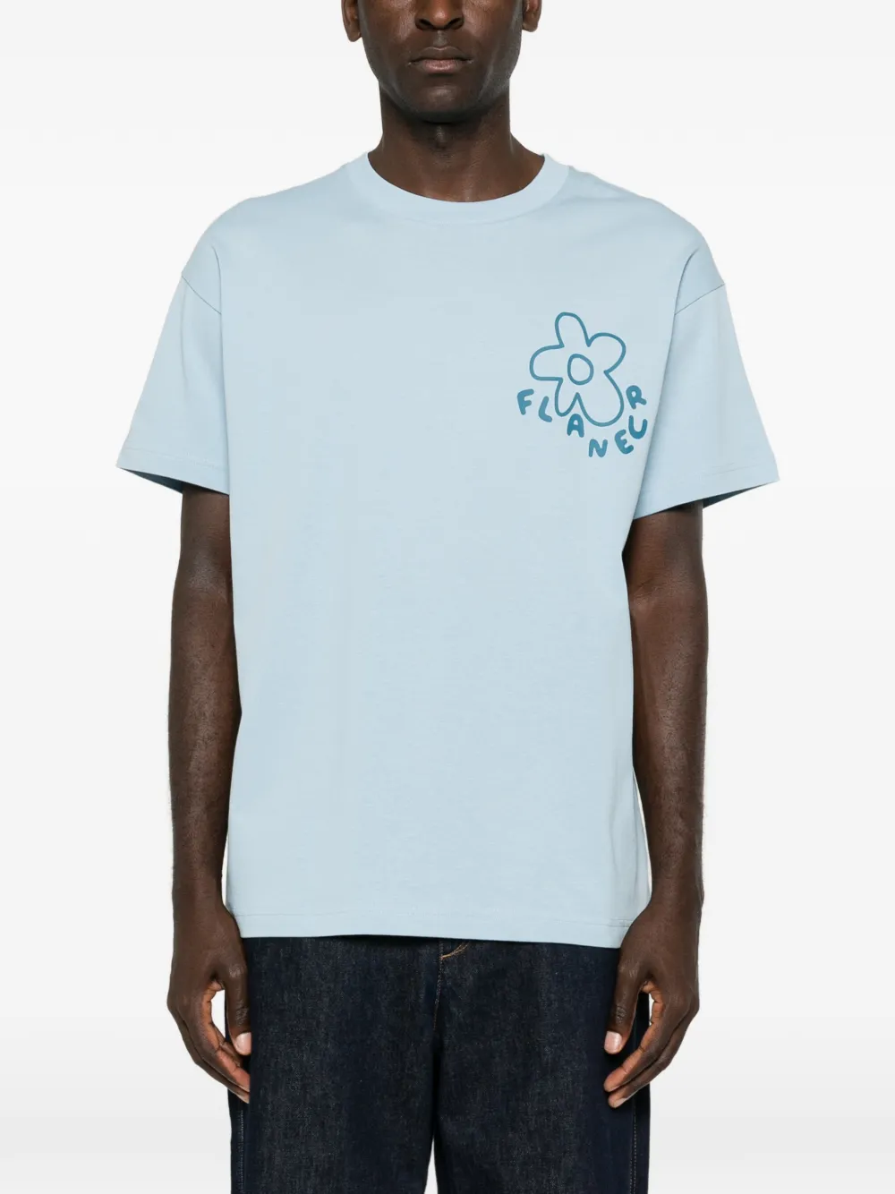 FLÂNEUR Blossom T-shirt met grafische print Blauw
