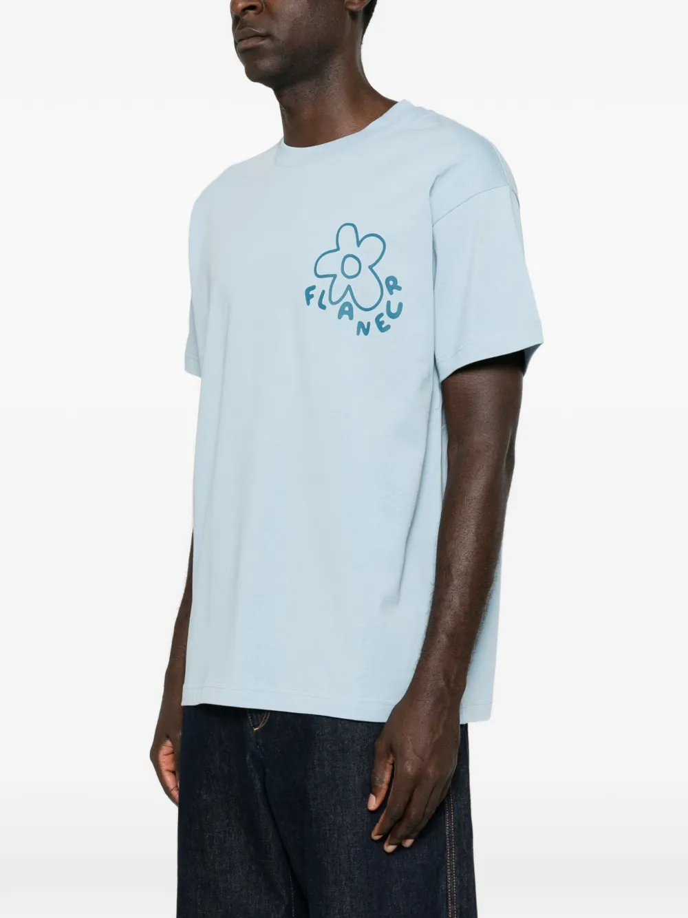 FLÂNEUR Blossom T-shirt met grafische print Blauw