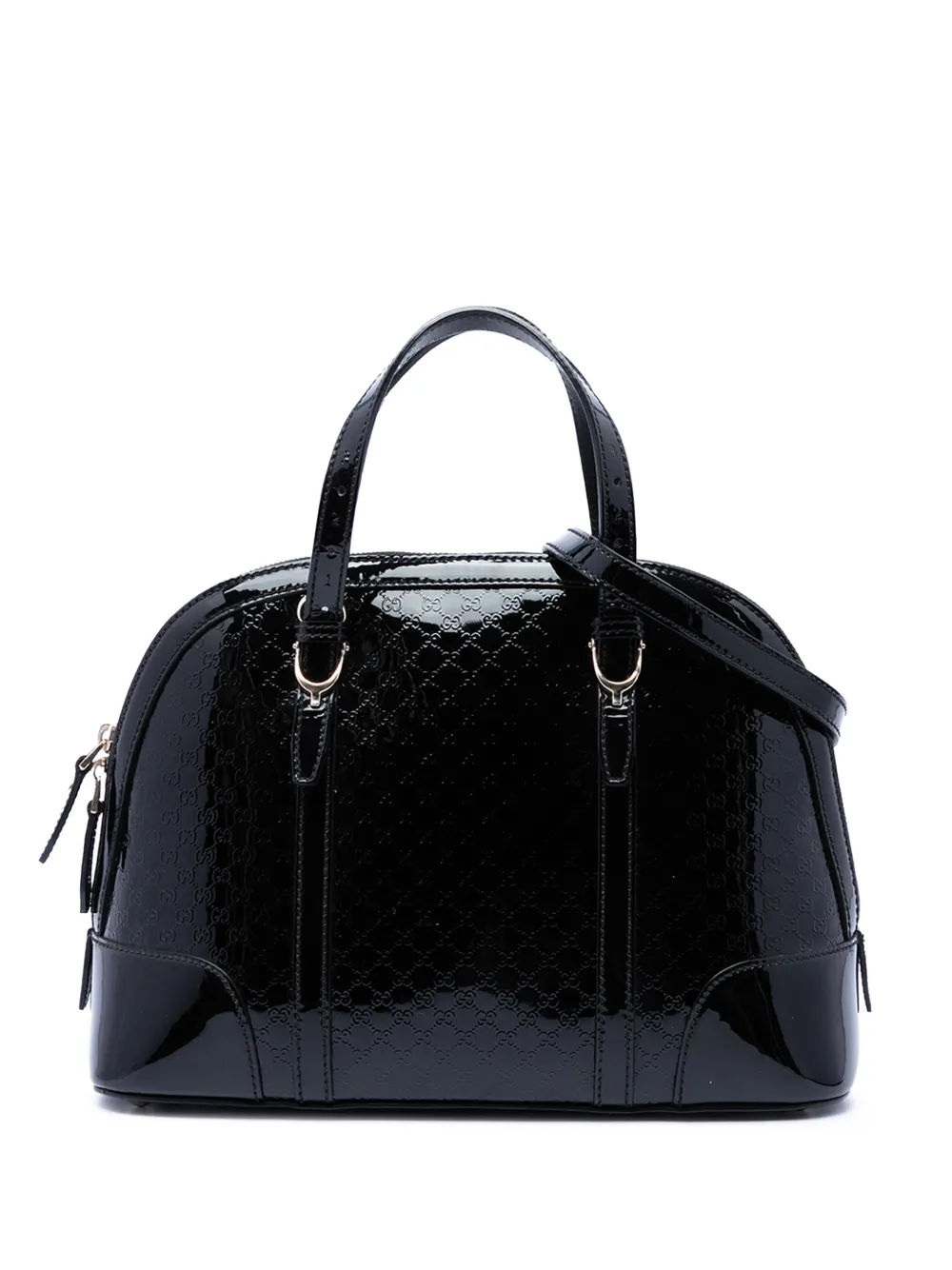 Gucci Pre-Owned 2016-2026 kleine Microguccissima Nice Satchel-Tasche aus Lackleder - Schwarz