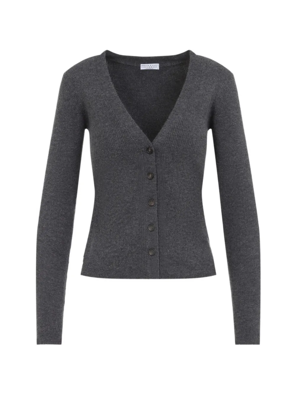 Brunello Cucinelli ribbed V-neck cardigan - Grau