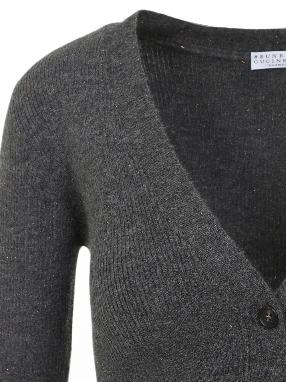 Brunello Cucinelli Geribbeld vest met V-hals Grijs