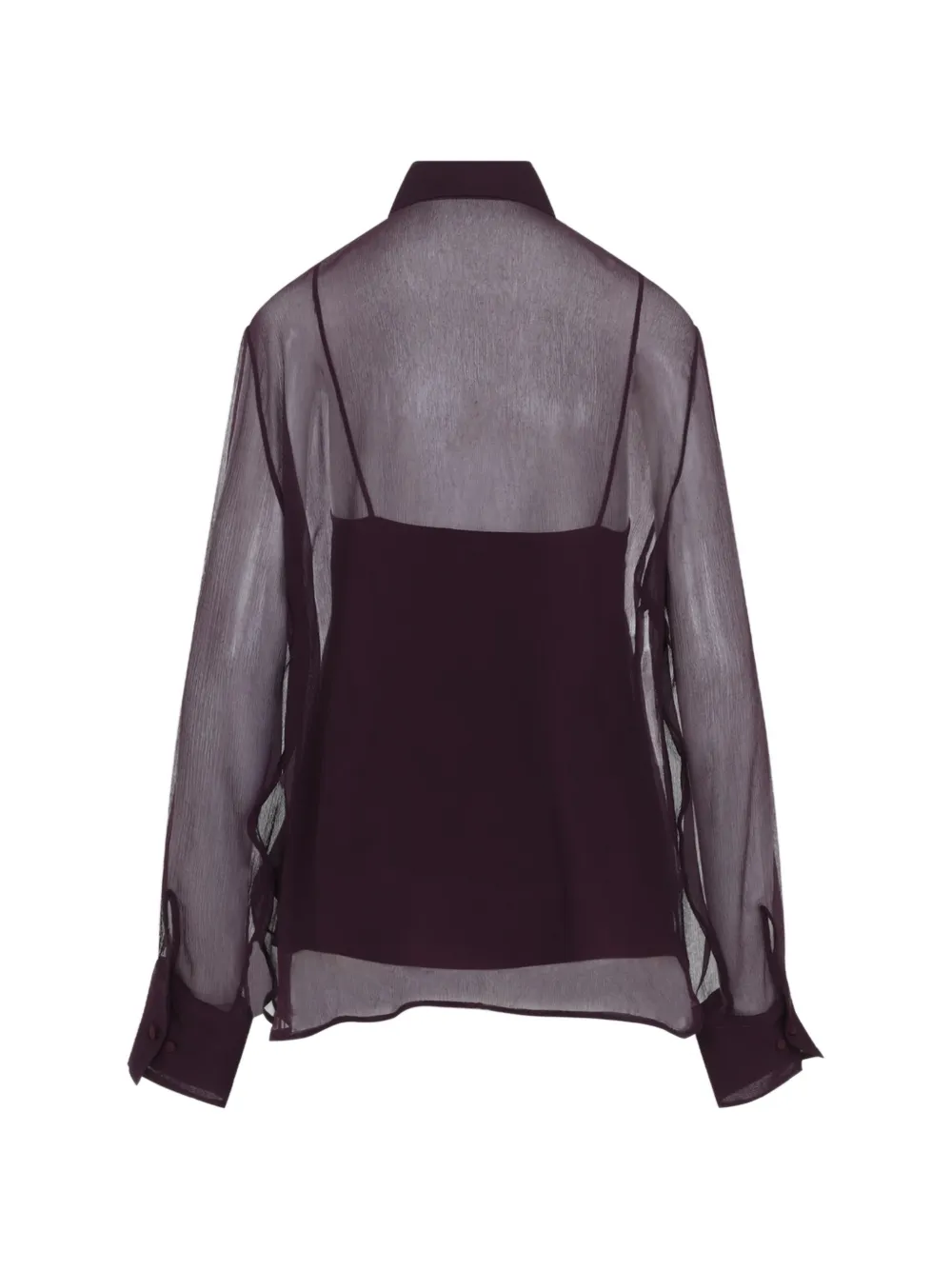 Ermanno Scervino Doorzichtige zijden blouse Rood