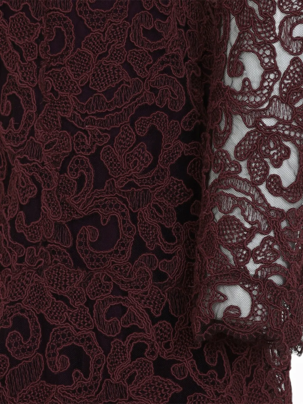 Ermanno Scervino lace-overlay long-sleeve mini dress Rood