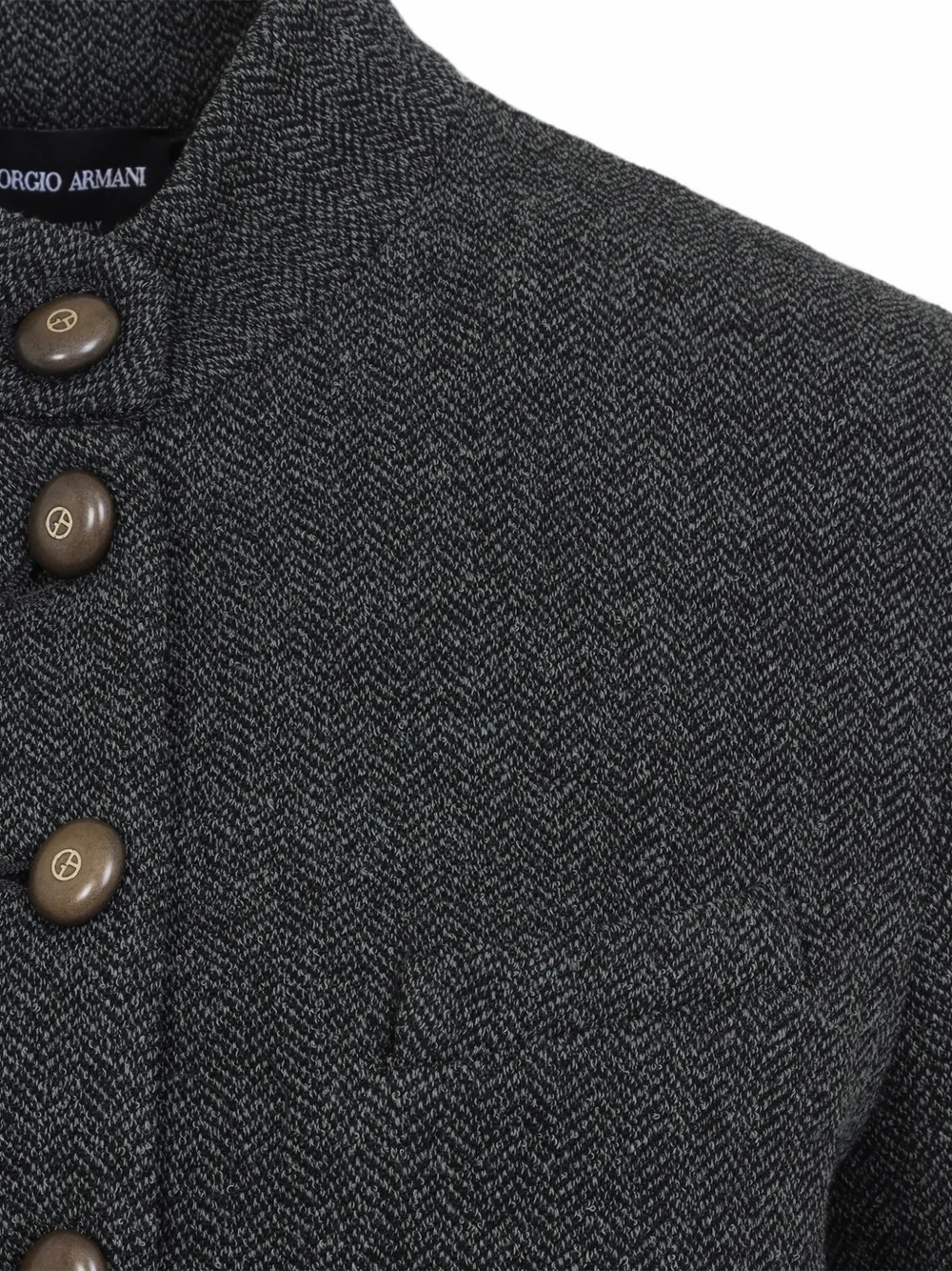 Giorgio Armani Slim-fit jack met visgraat-patroon Grijs
