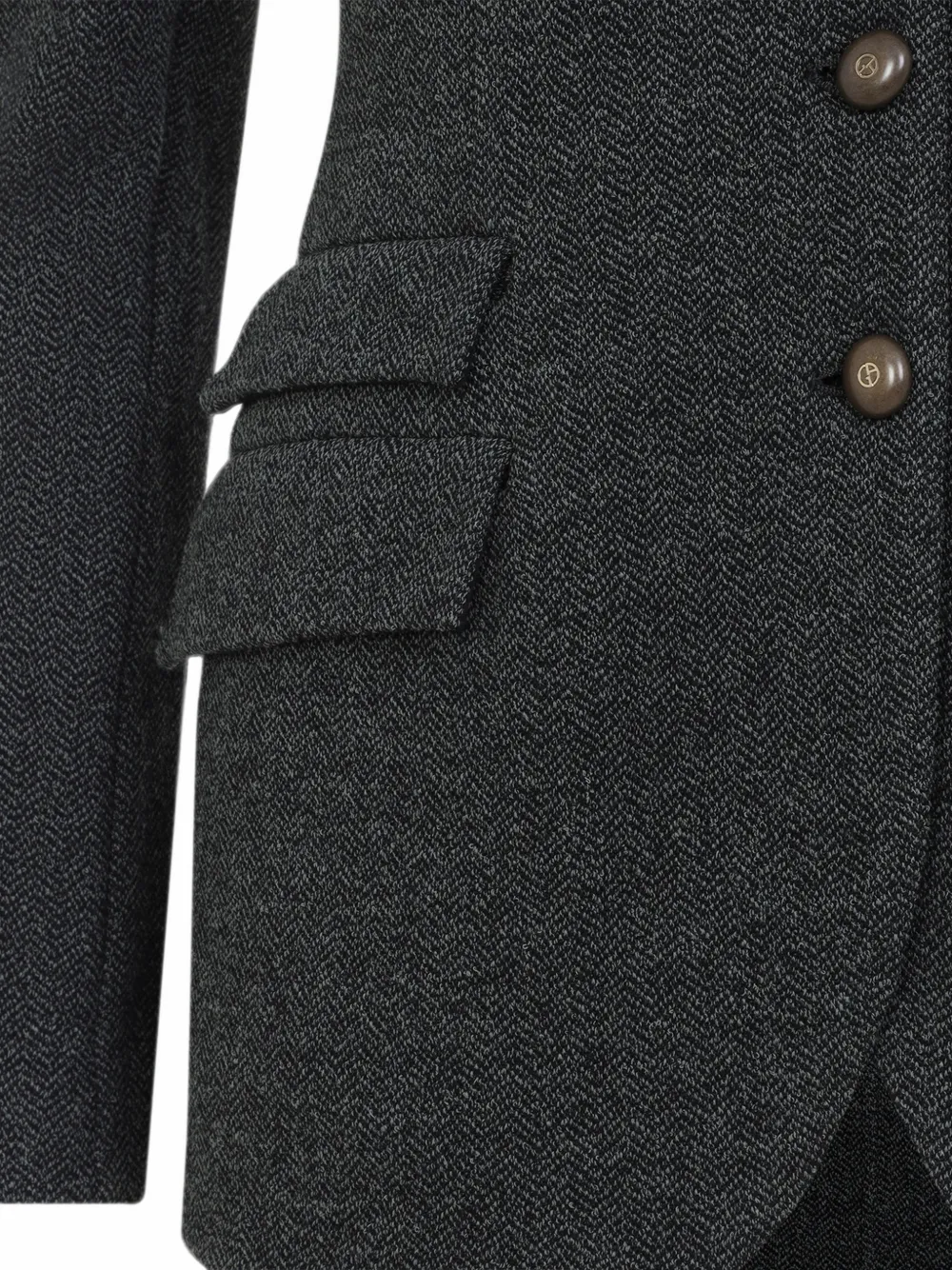 Giorgio Armani Slim-fit jack met visgraat-patroon Grijs