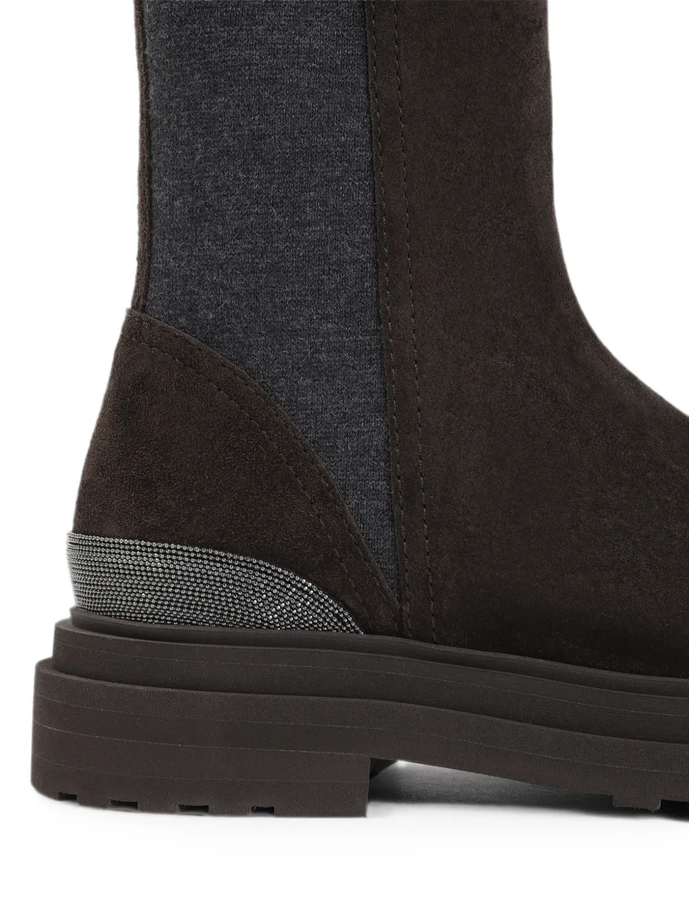 Brunello Cucinelli Monili-embellished suede boots Bruin