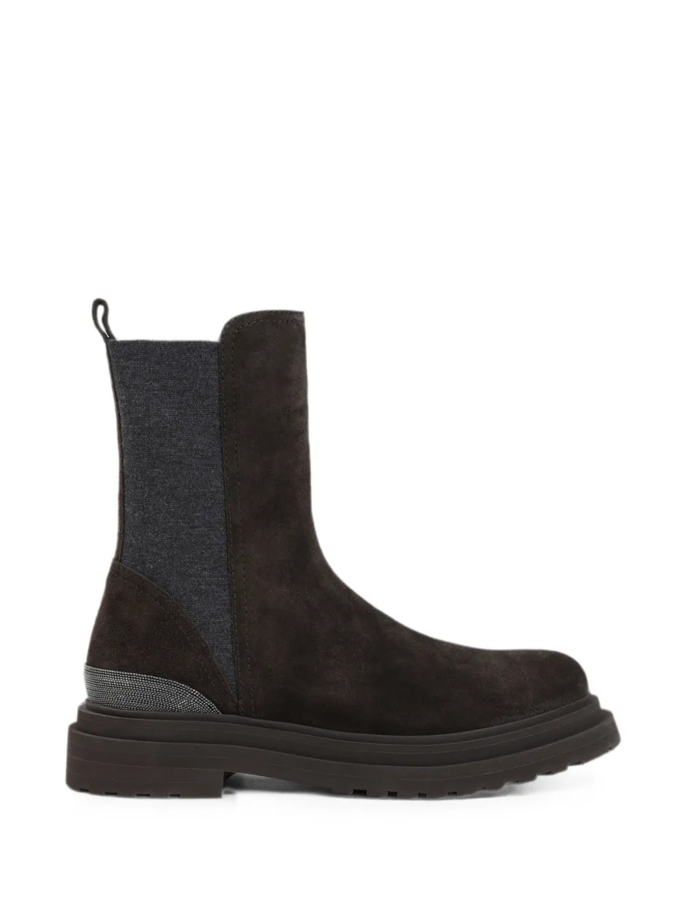 Brunello Cucinelli Monili-embellished suede boots Bruin