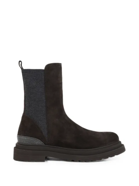 Brunello Cucinelli Monili-embellished suede boots