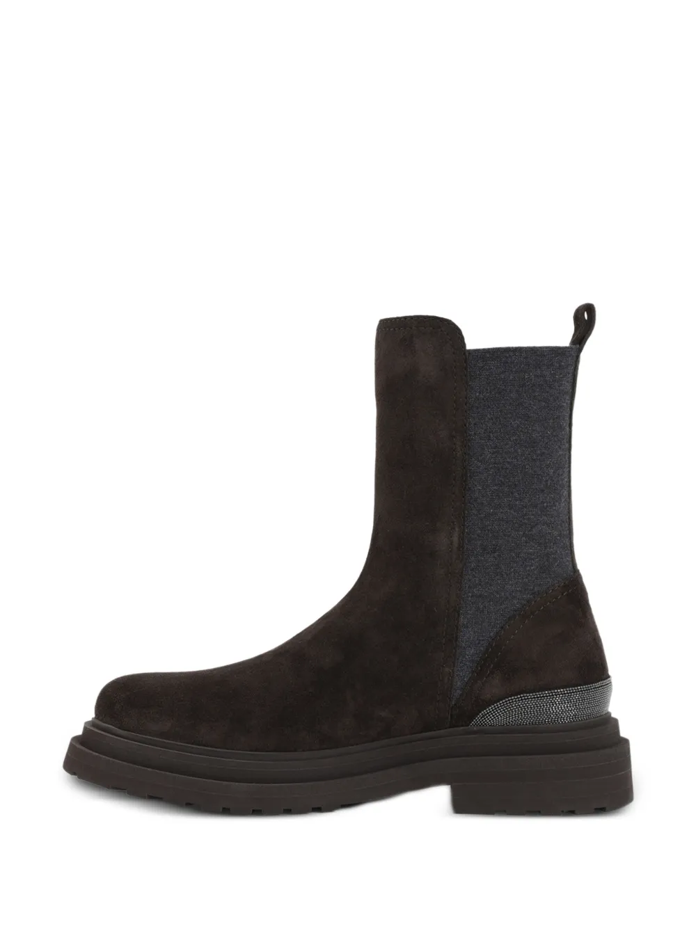 Brunello Cucinelli Monili-embellished suede boots Bruin