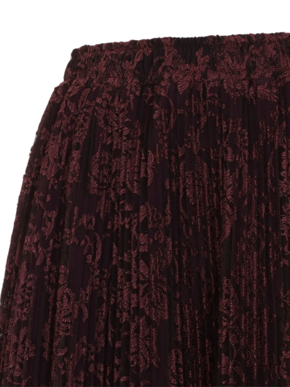 Ermanno Scervino pleated lace-overlay midi skirt Rood