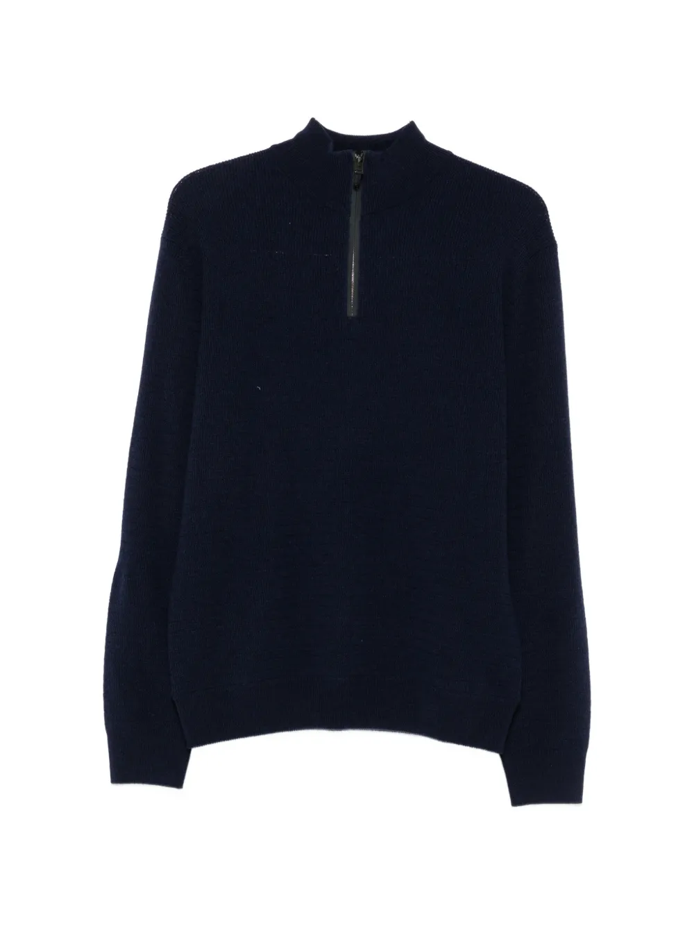 Canali half-zip waffle-knit sweater - Blau