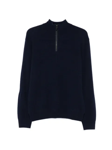 Canali half-zip waffle-knit sweater