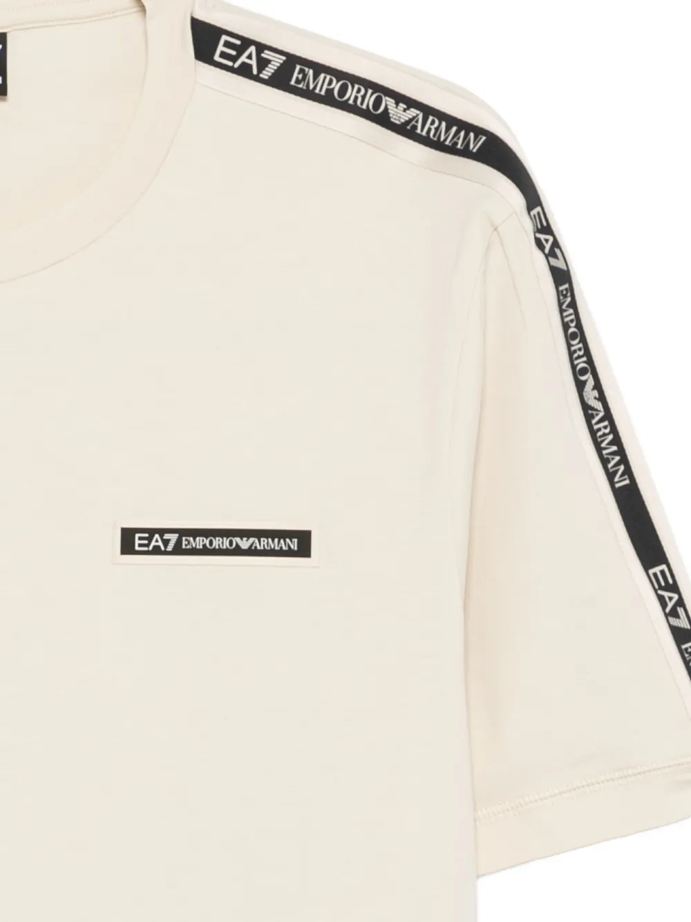 Ea7 Emporio Armani Logo Series T-shirt met korte mouwen Beige