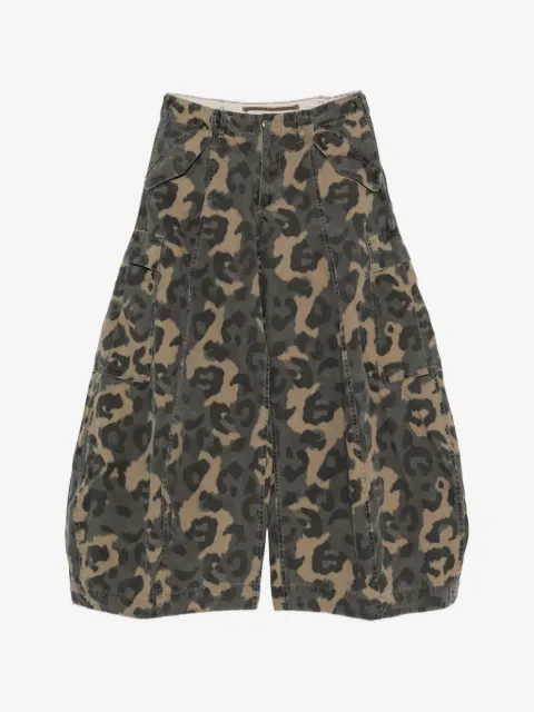 R13 leopard-print cotton cargo pants