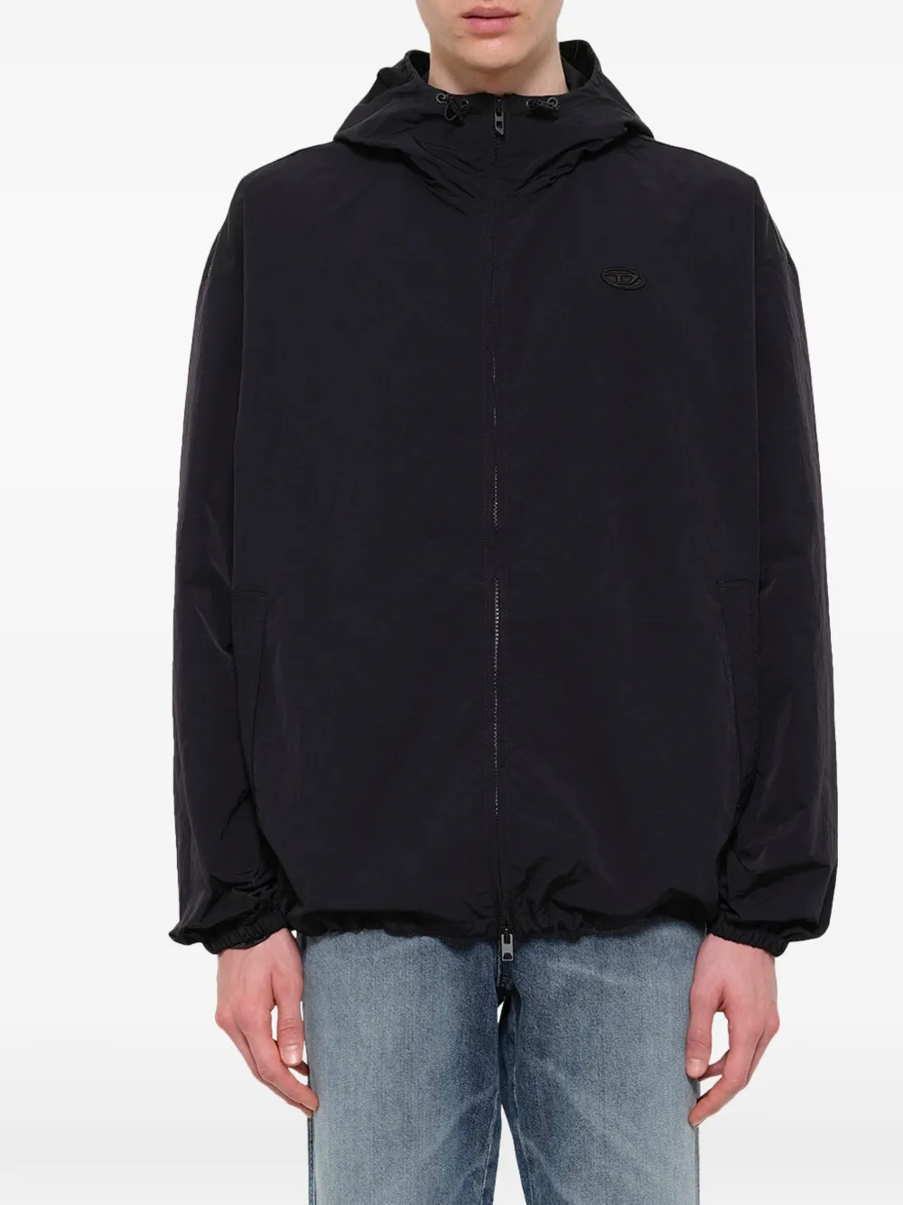 Diesel J-ASKOTT jack met logo-patch Zwart