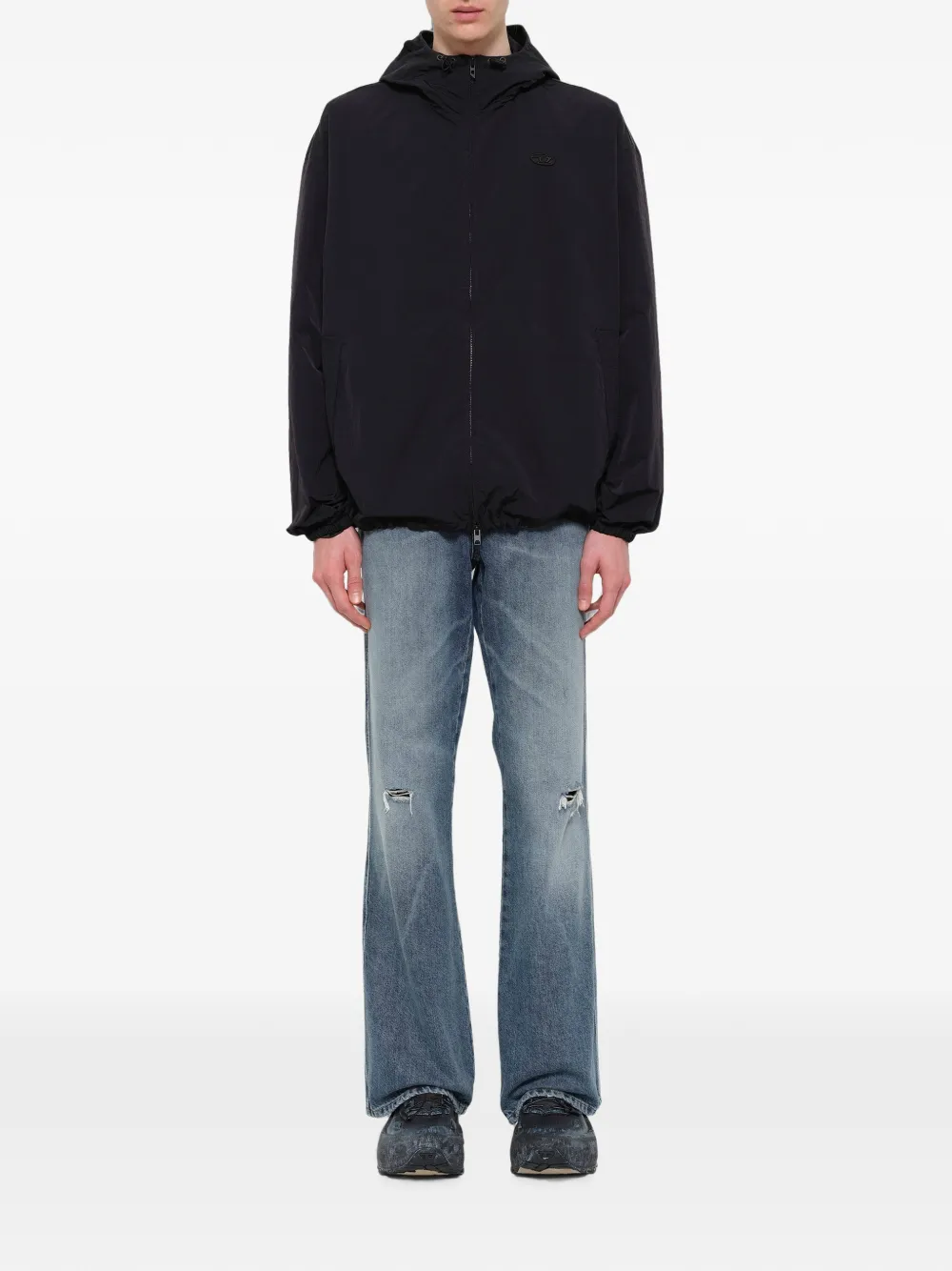 Diesel J-ASKOTT jack met logo-patch Zwart