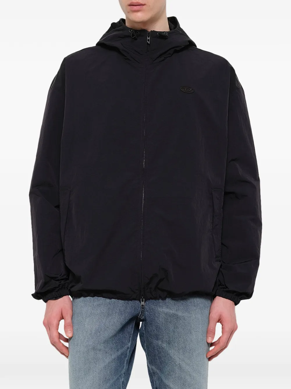 Diesel J-ASKOTT jack met logo-patch Zwart