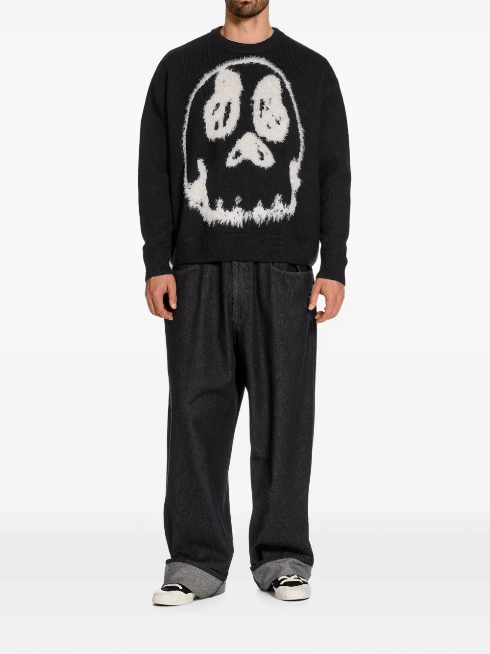Y-3 Chito gebreide trui met grafische print Zwart