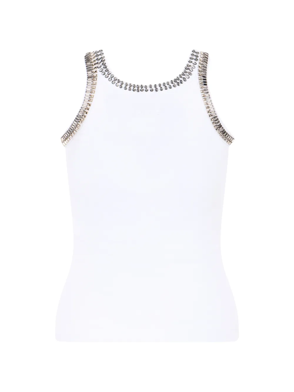 PINKO Verfraaide geribbelde top Wit