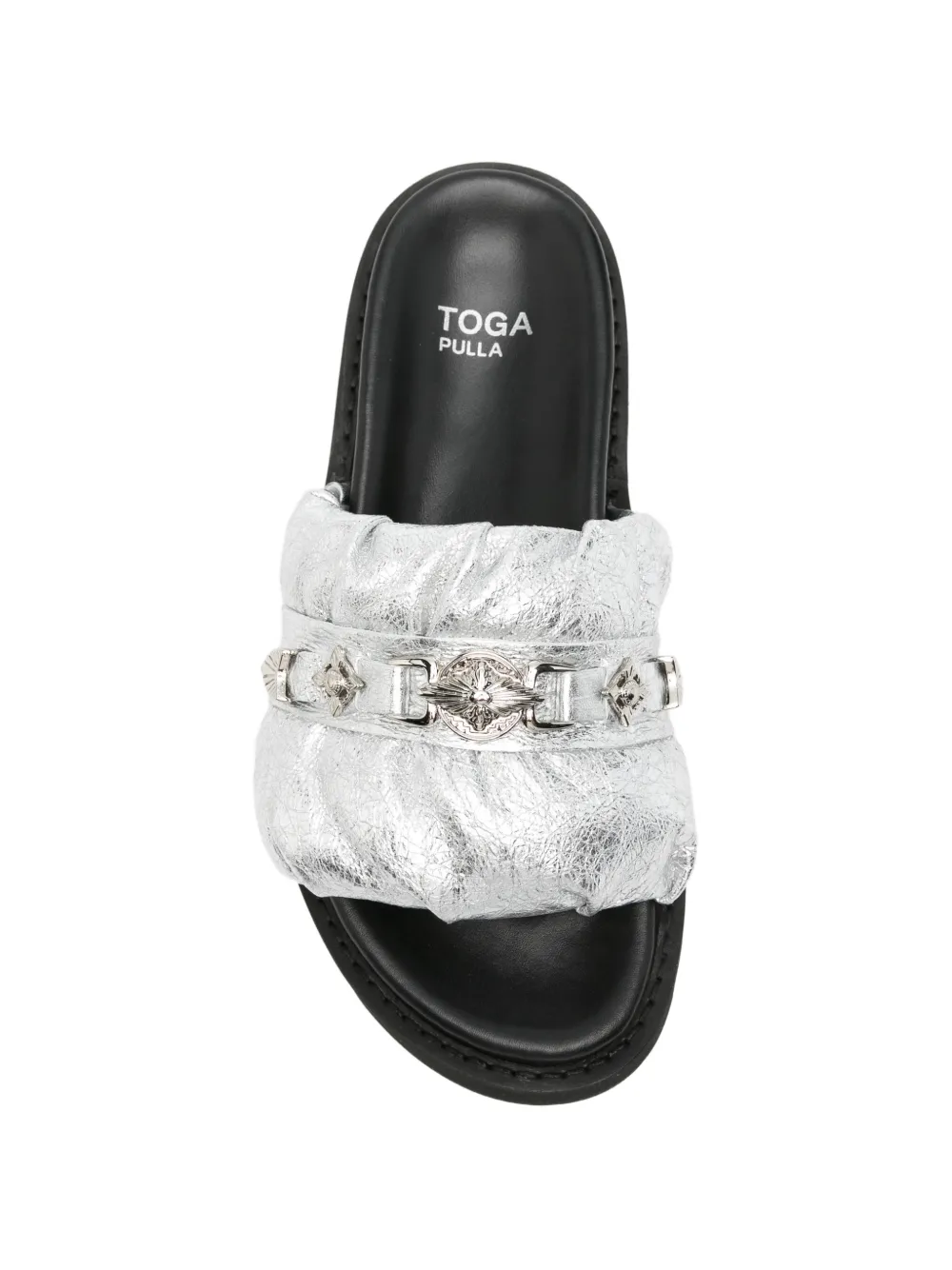 Toga Pulla open-toe embellished leather sandals Grijs