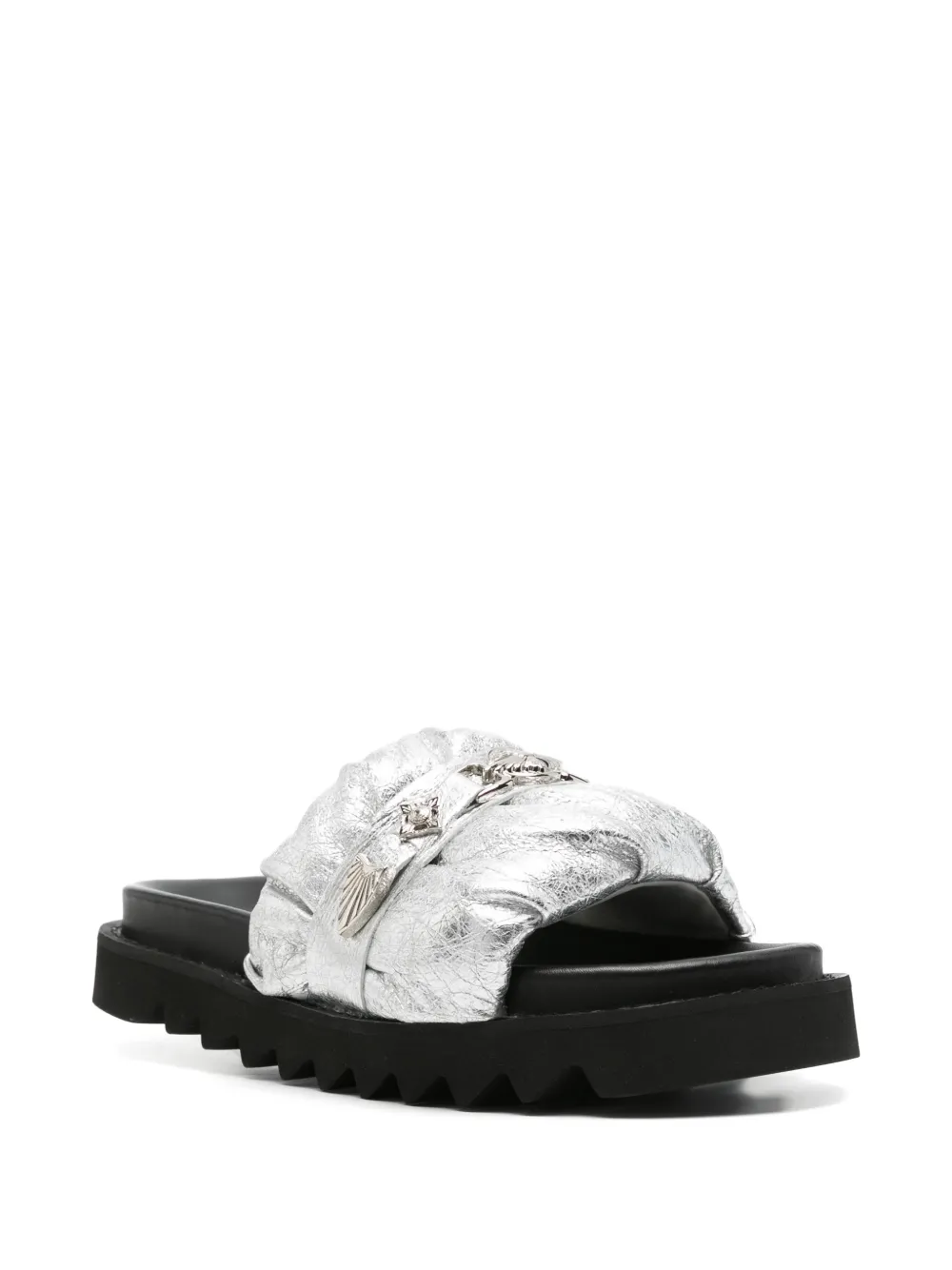 Toga Pulla open-toe embellished leather sandals Grijs