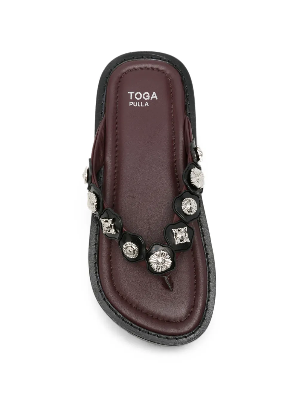 Toga Pulla embellished leather sandals Rood