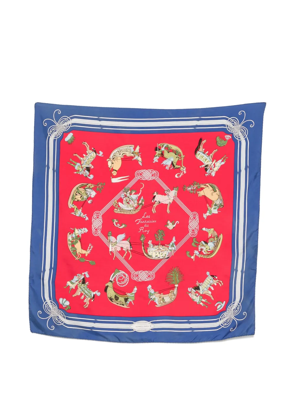 Hermès Pre-Owned 1990s Les Fantaisies du Roy scarf - Rot