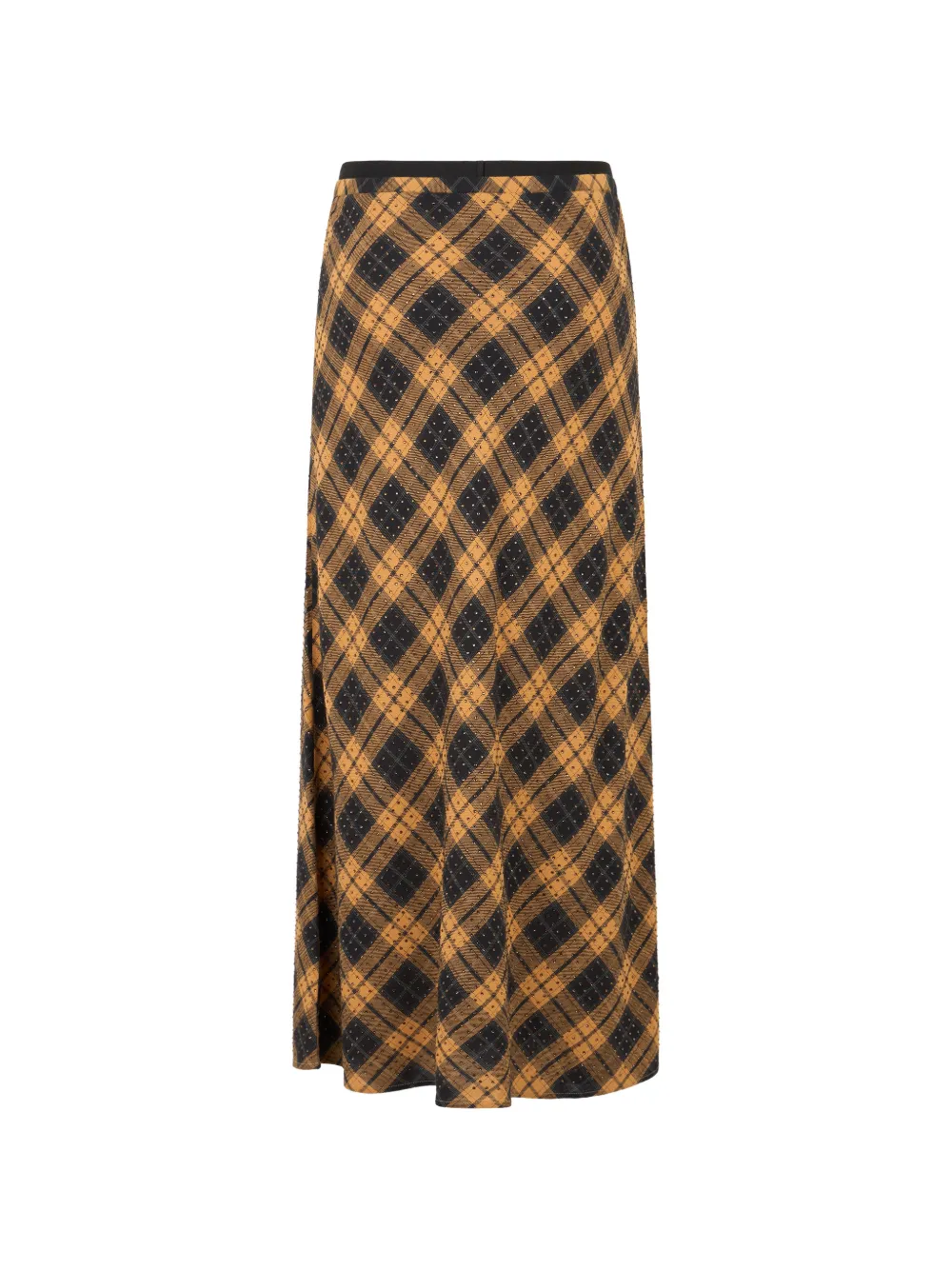 PINKO Rok verfraaid met stras en tartan-print Zwart