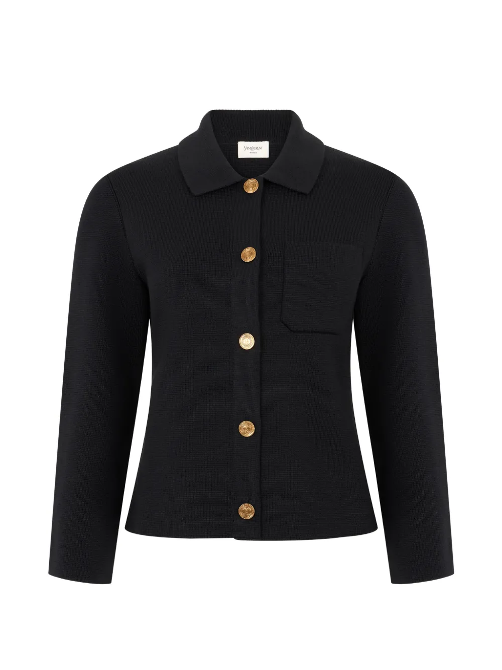 Saint Laurent polo cardigan in wool - Schwarz