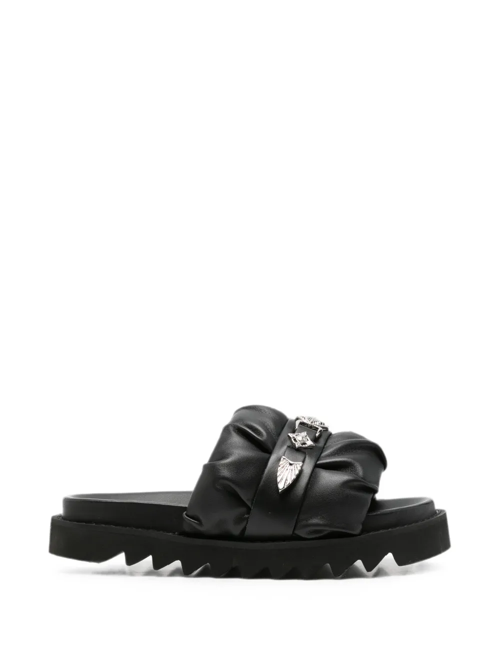 Toga Pulla ruched metal-embellished sandals - Schwarz