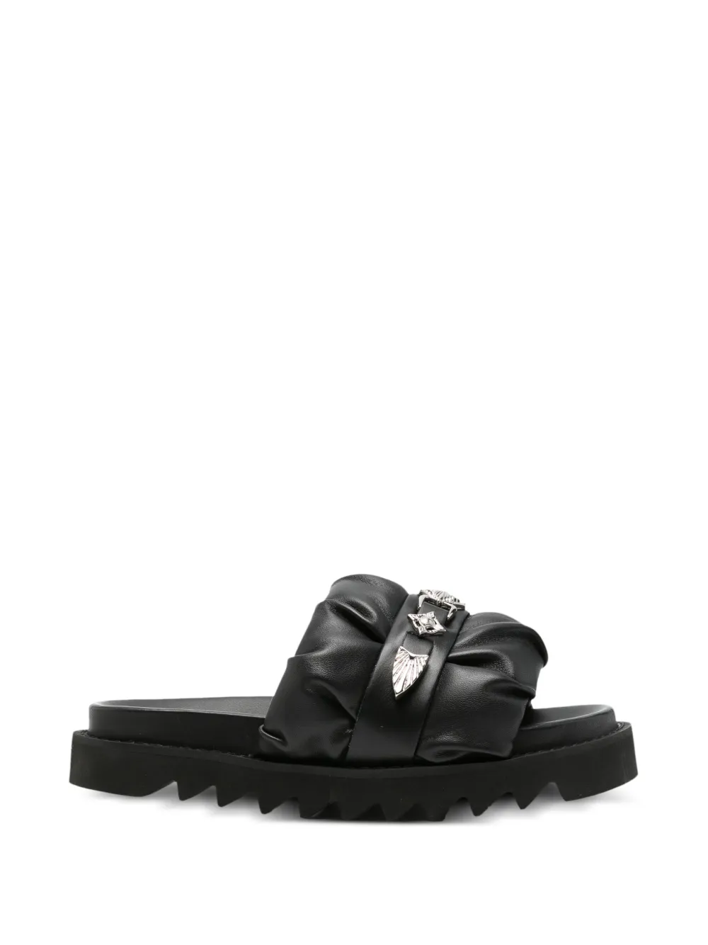 Toga Pulla ruched metal-embellished sandals - Schwarz