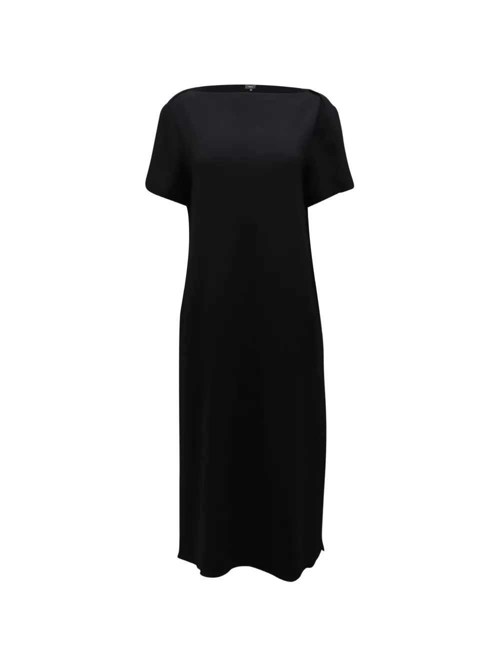 Pre-owned Theory Crepe Midi Shift Dress In Black