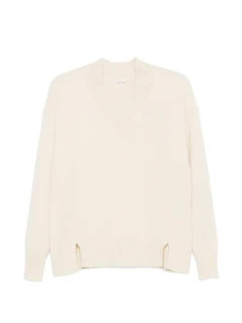 JOSEPH V-neck side-slit sweater