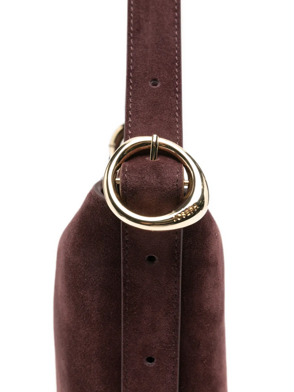 JOSEPH M Fold suède bucket-tas Bruin
