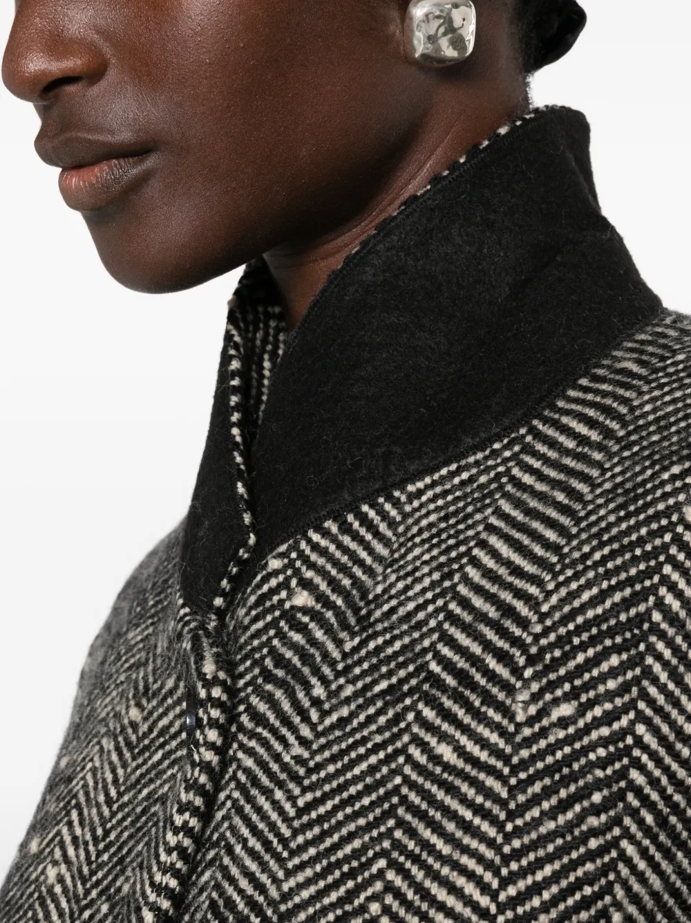 ISABEL MARANT Ealine jas met visgraat-patroon Zwart