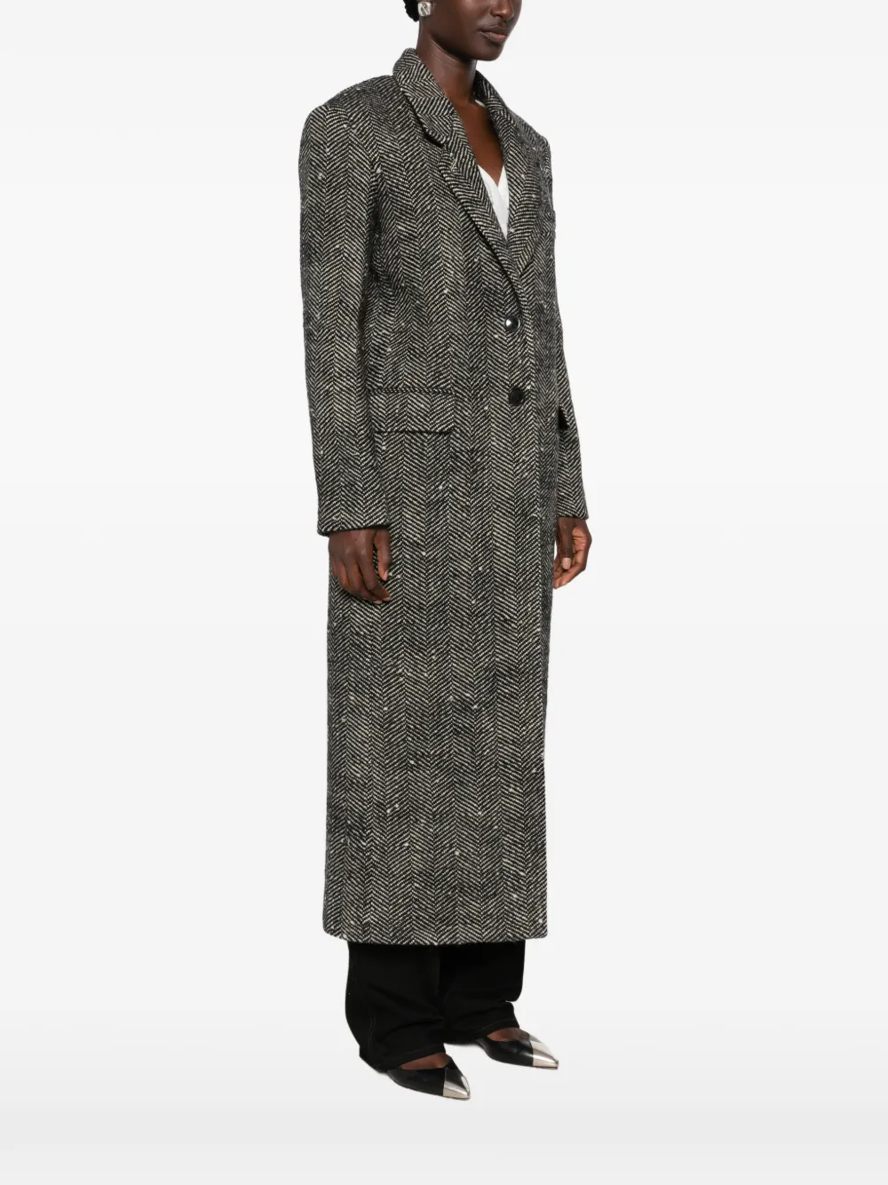 ISABEL MARANT Ealine jas met visgraat-patroon Zwart