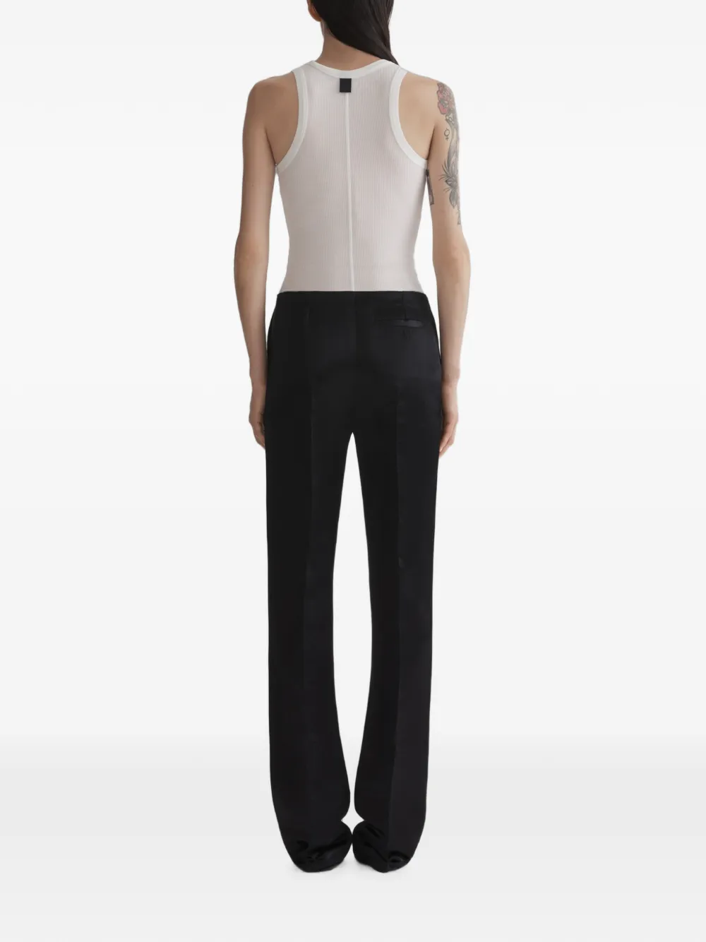 Mugler Gebroken witte geribbelde tanktop