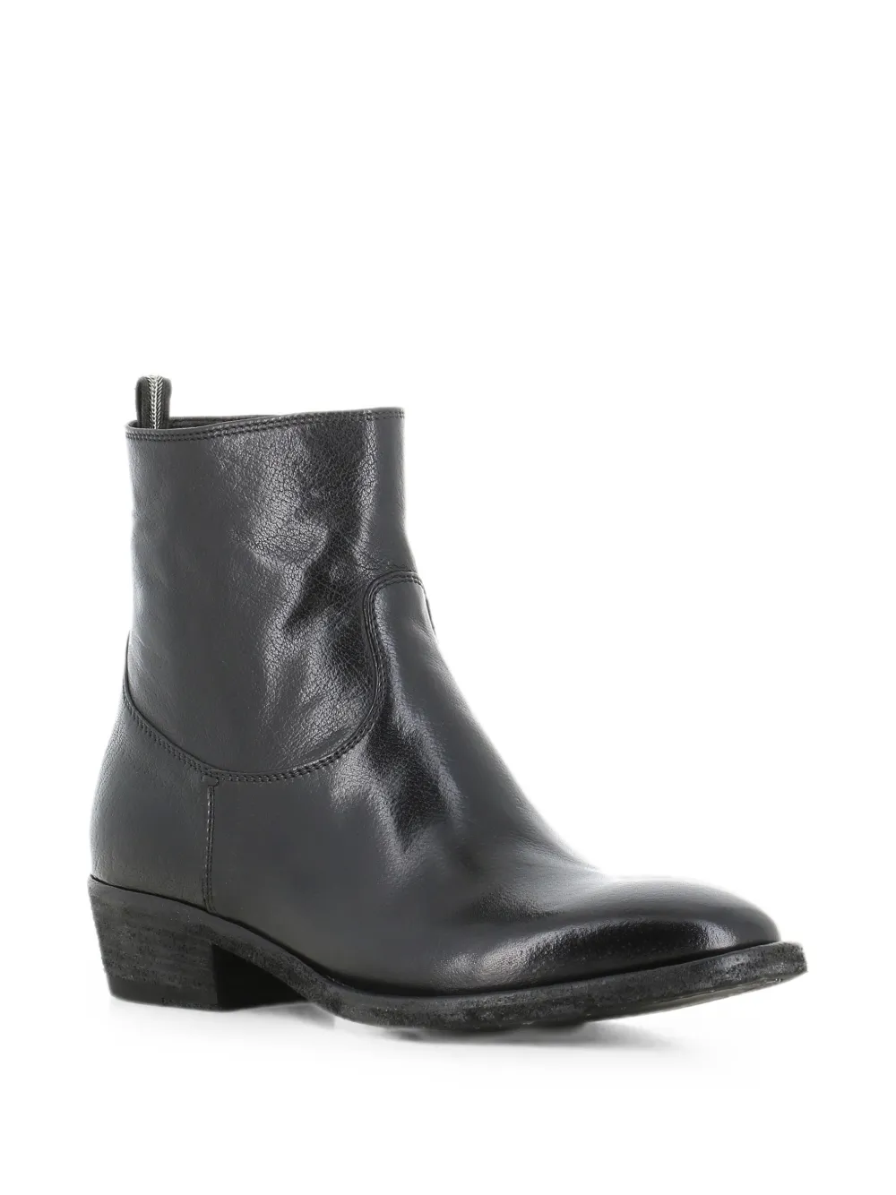 Officine Creative side-zip leather ankle boots Zwart