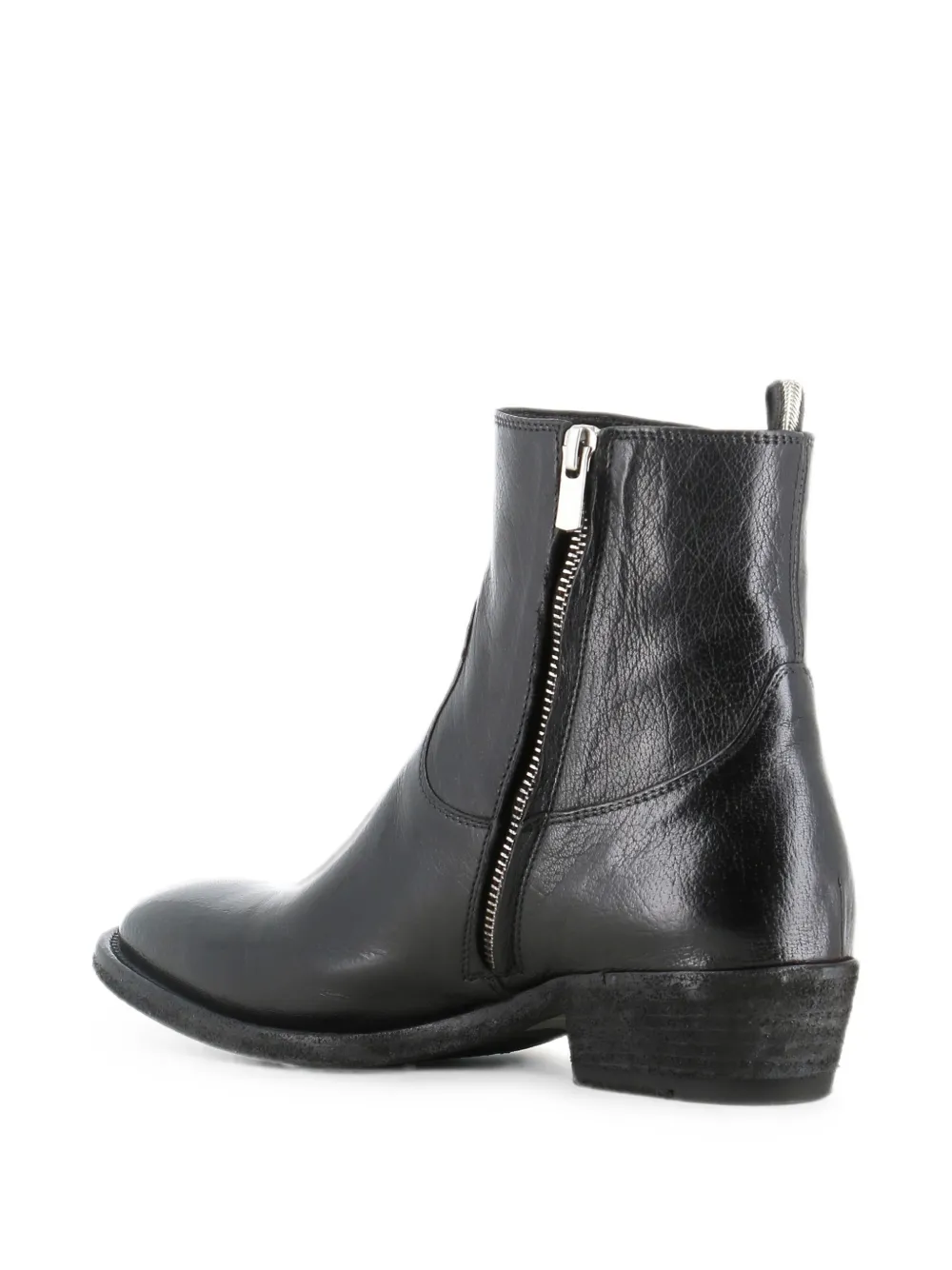 Officine Creative side-zip leather ankle boots Zwart
