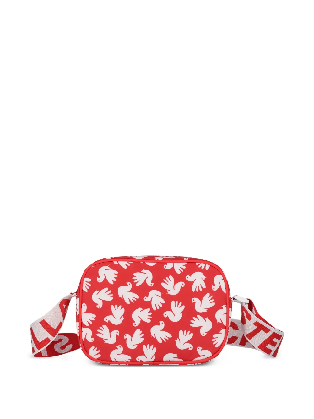 Stella McCartney Kids Cameratas met duif-print en schouderband met logo-print Rood