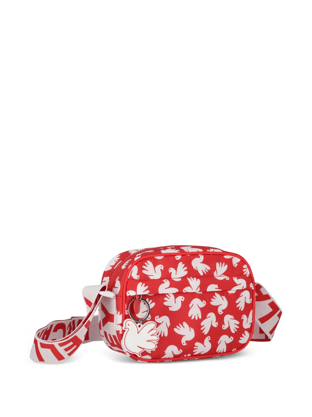 Stella McCartney Kids Cameratas met duif-print en schouderband met logo-print Rood