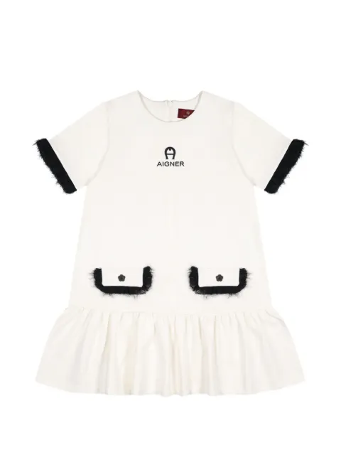 Aigner Kids vestido con logo bordado