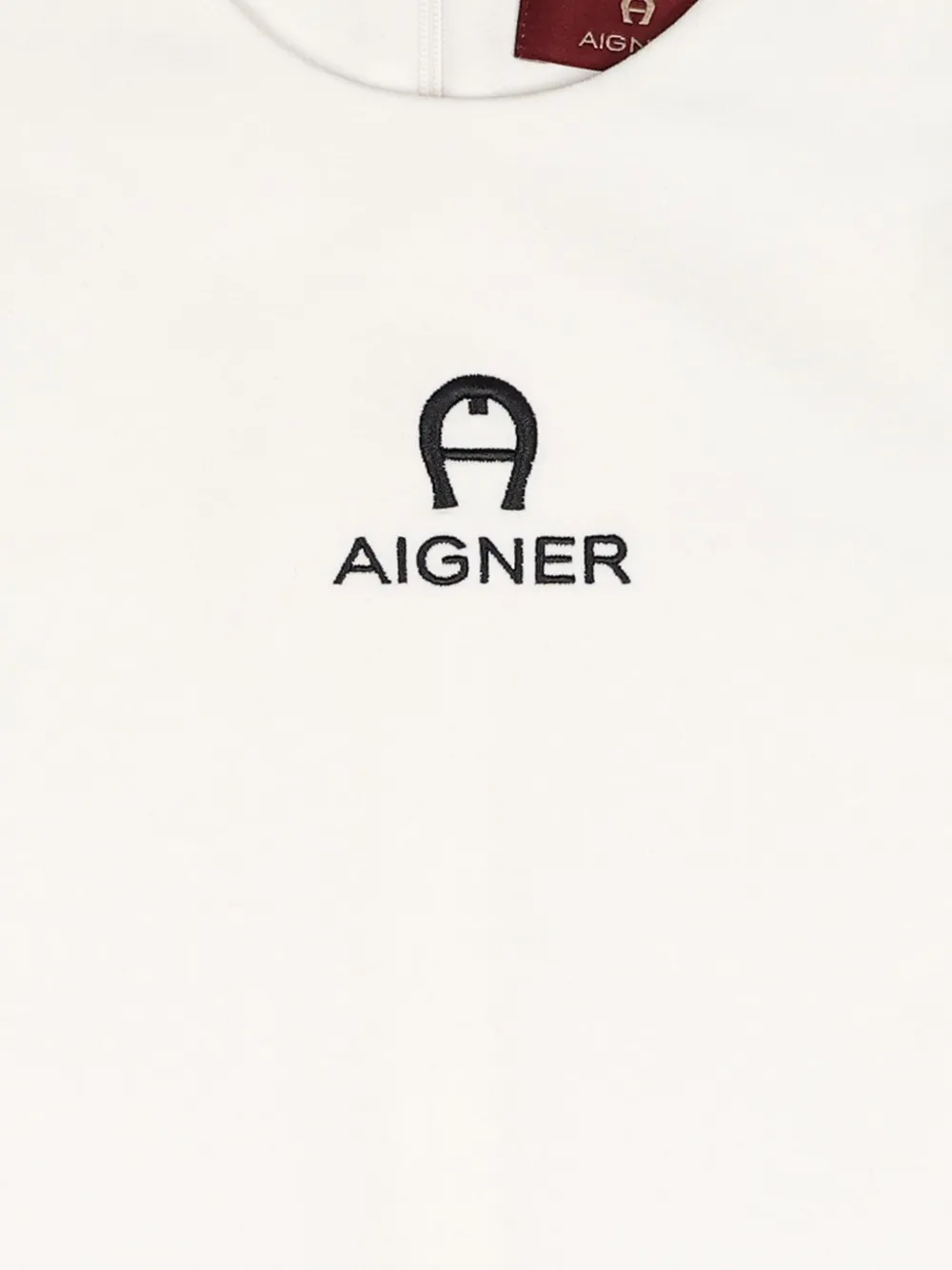 Aigner Kids logo-embroidered ruffled dress Wit