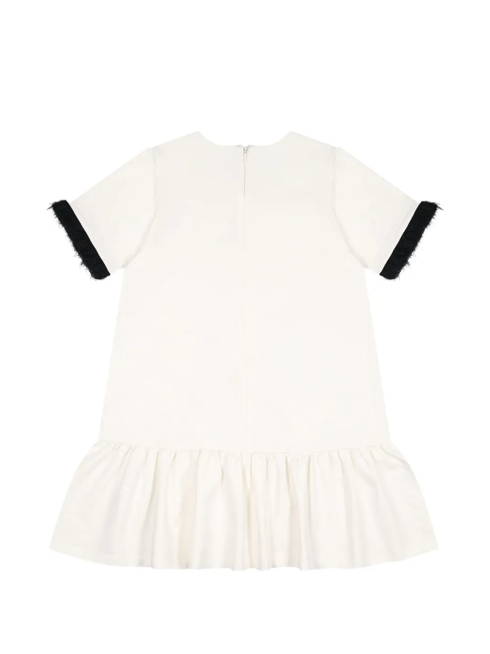 Aigner Kids logo-embroidered ruffled dress Wit