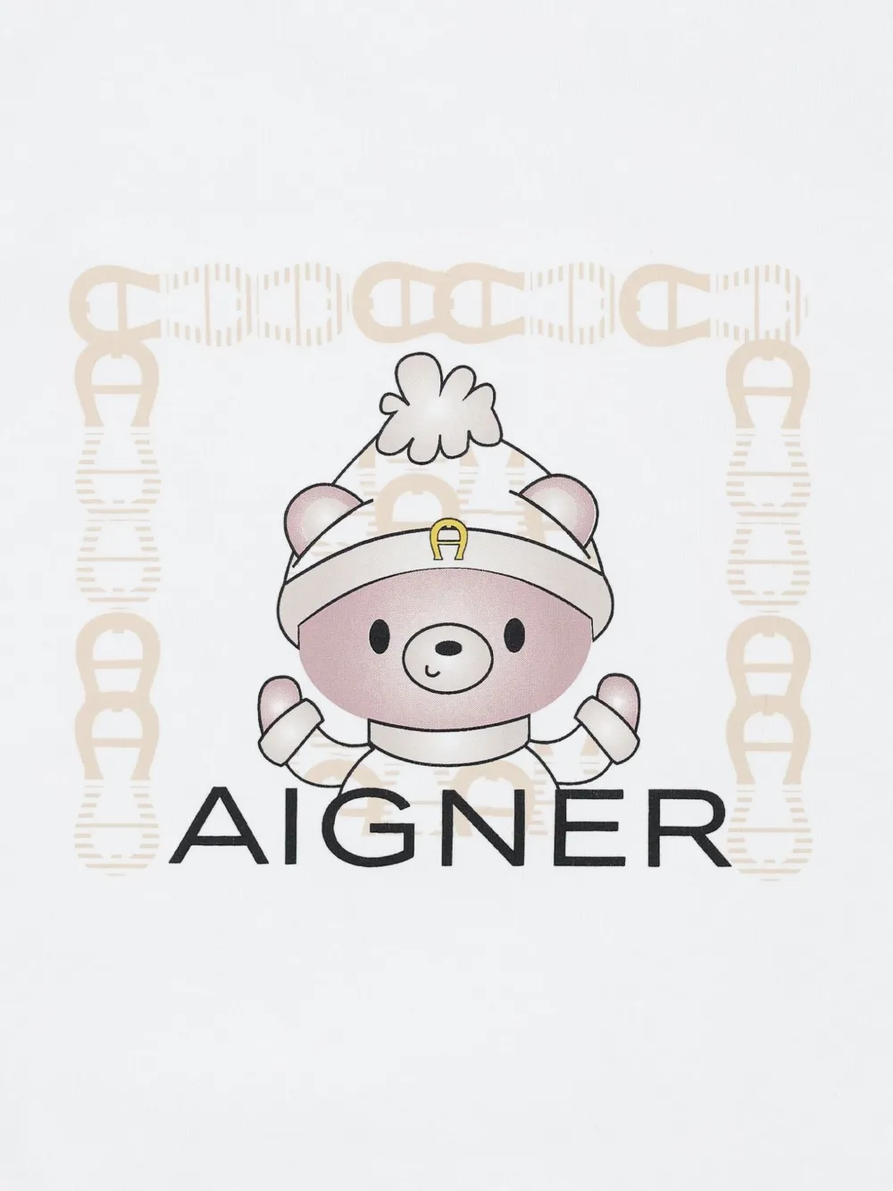 Aigner Kids Deken met teddybeer en logo-print Wit