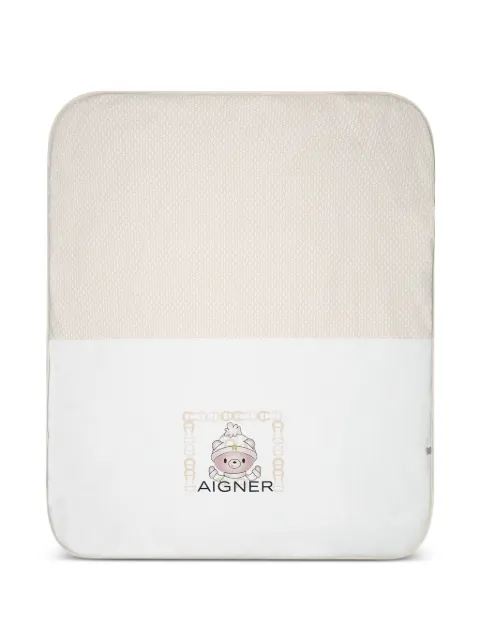 Aigner Kids logo-print teddy-bear blanket