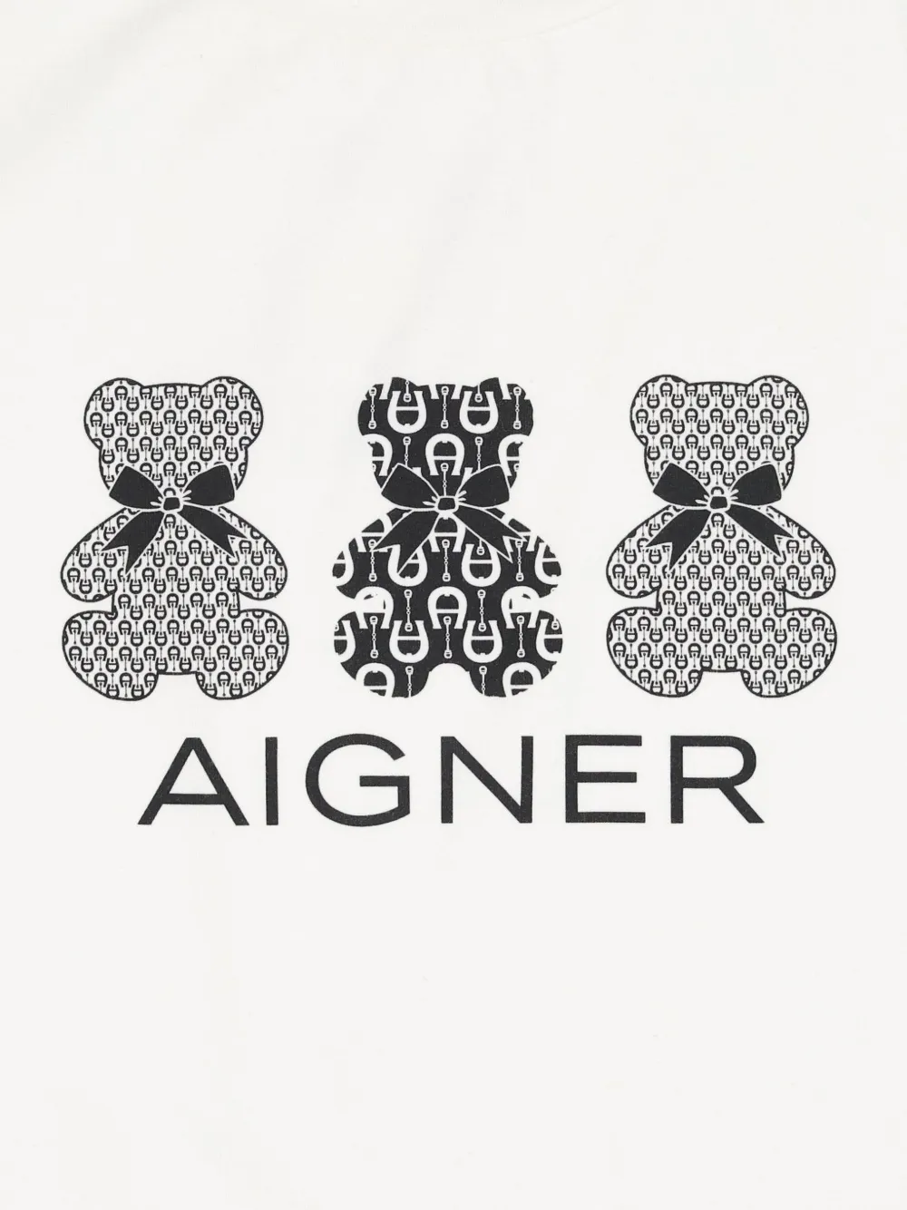 Aigner Kids bear-print T-shirt Wit