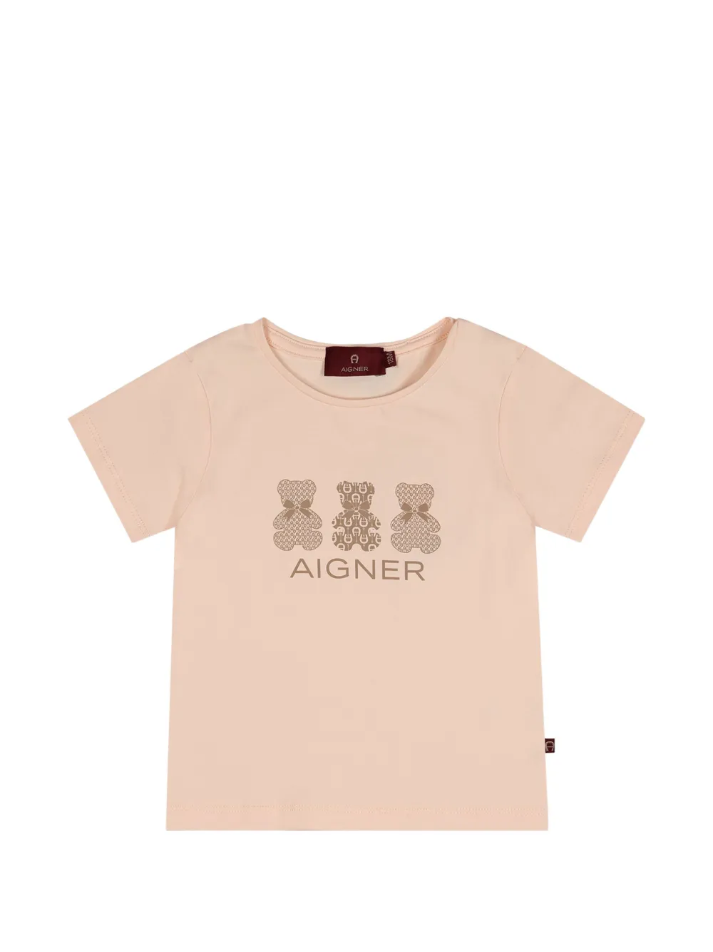 Aigner Kids teddy-bear print T-shirt Roze